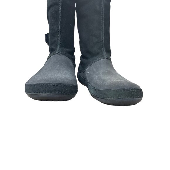 Crocs Faux Leather Fur Lined  Womans Black Mid Calf Winter boots Sz 8 SKU 9568 - Picture 10 of 16